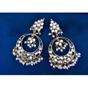 Round Chanbali Earrings with Pearls